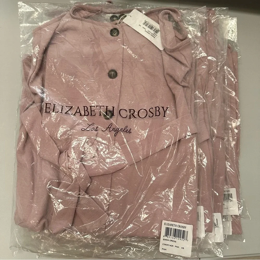 NWT New Anthropologie Pink Prairie Button Down Textured Slip Dress Waist Tie M - Picture 11 of 13